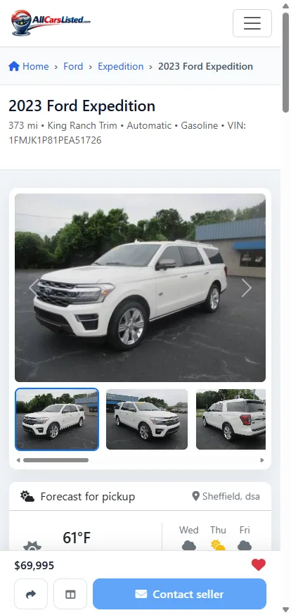Mobile listing